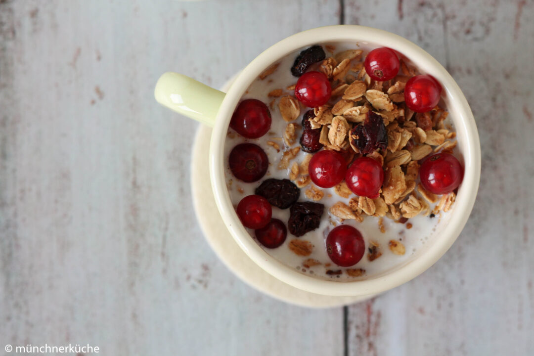 Knuspermüsli mit Cranberries und Nüssen - münchner-küche