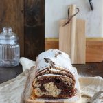 Saftiger Schokoladen-Nuss-Kuchen in Marmorkuchenoptik. Gebacken in der Königskuchenform.